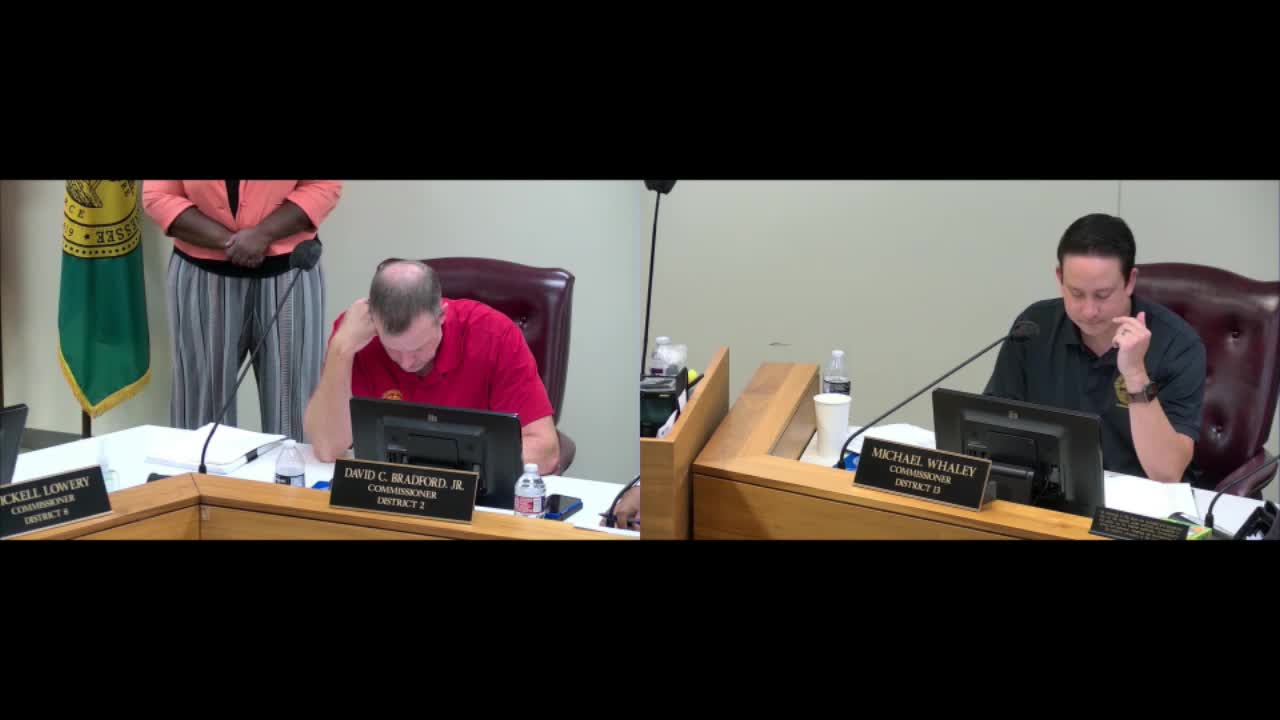 Commissioners discuss cash‑flow policy to manage large non‑county grants; suspension resolution withdrawn