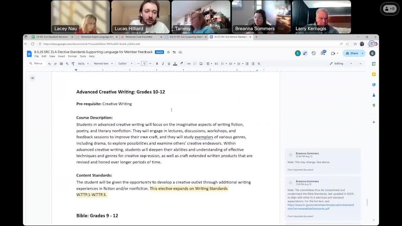 SRC narrows assessment language, keeps flexibility for advanced creative-writing electives