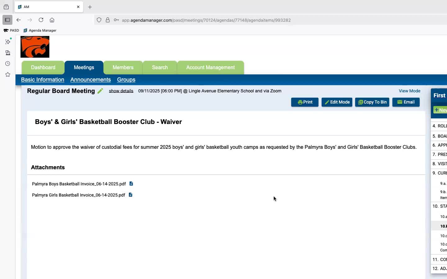 Board rejects booster custodial-fee waiver, sparks debate over policy and precedent