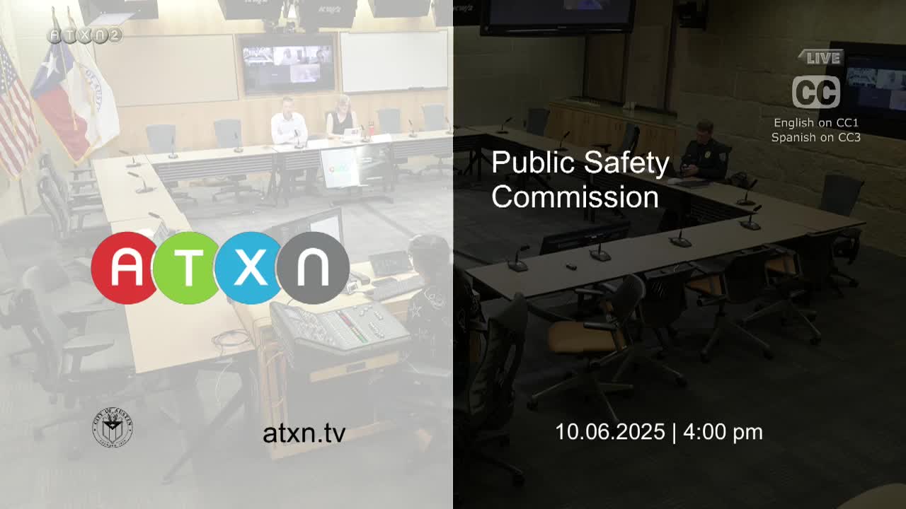Austin Public Safety Commission Reviews Crime Reduction Strategies and Cadet Training Reforms