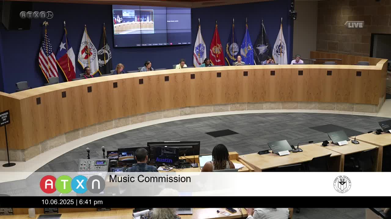 Austin Music Commission Approves New Meeting Calendar and Live Music Fund Updates
