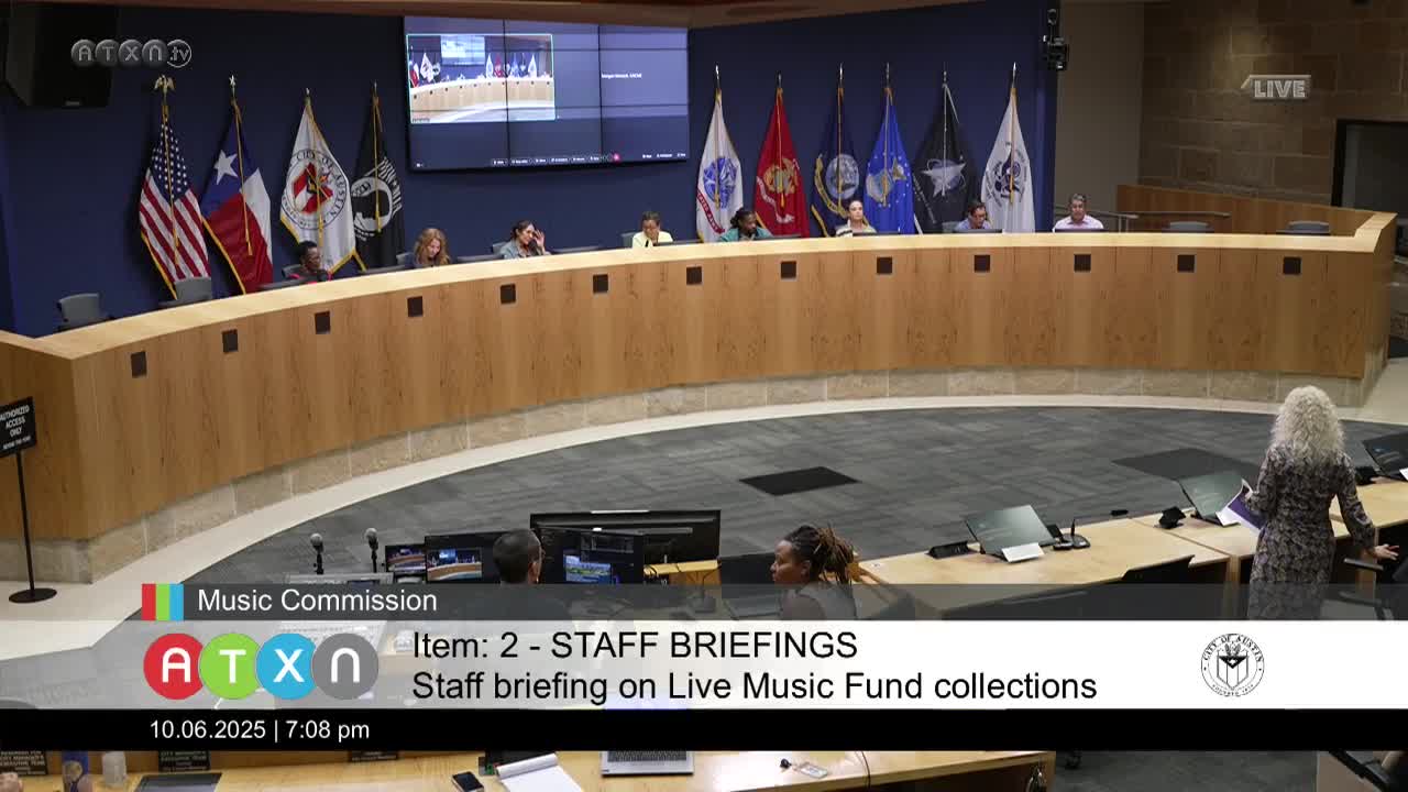 Staff reports Live Music Fund nearly caught up on collections; 29 awardees remain noncompliant