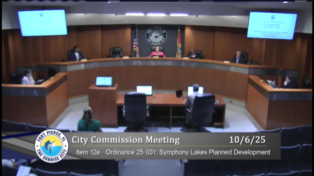 Fort Pierce approves Symphony Lakes Pod 1 final site plan for 286 homes on 88.5 acres with conditions
