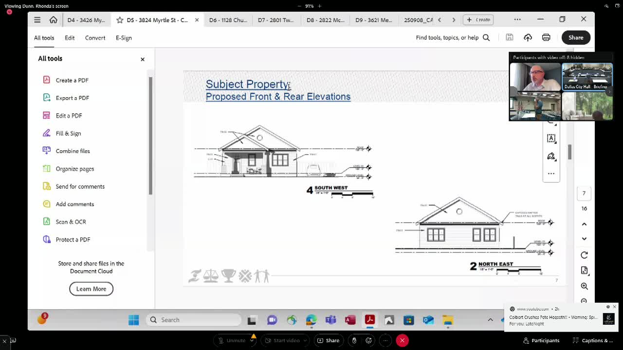 Marcus Watson presents residential building proposal for vacant lot at 3824 Myrtle Street