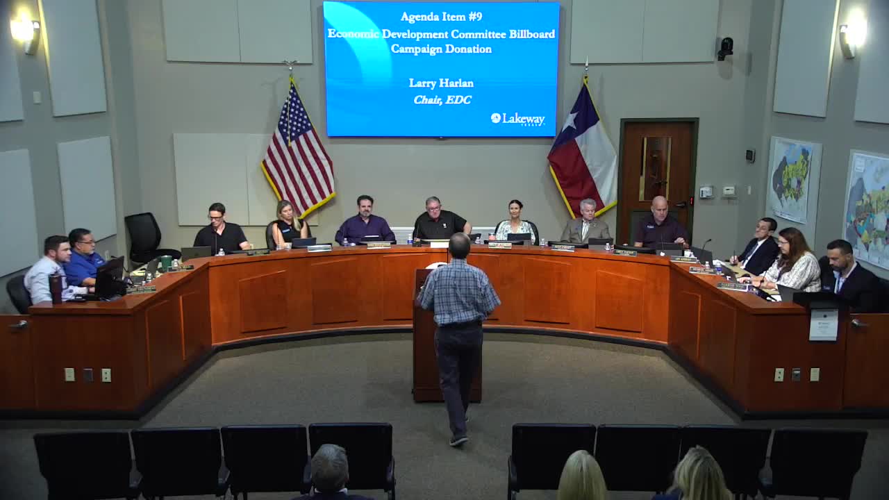 EDC secures donations to fund six-month RM 620 billboard; council authorizes contract negotiation