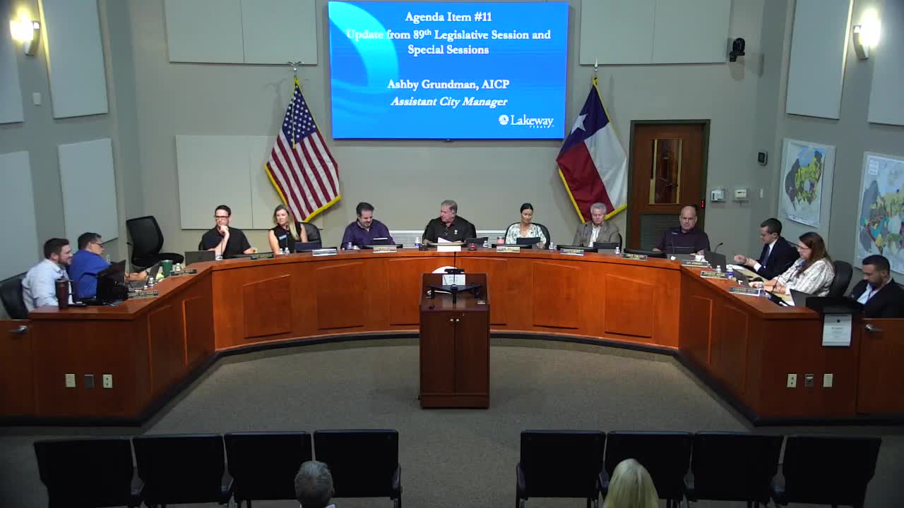 Staff summarizes 2025 legislative session: preemption, public‑safety bills and AI rules among items affecting Lakeway