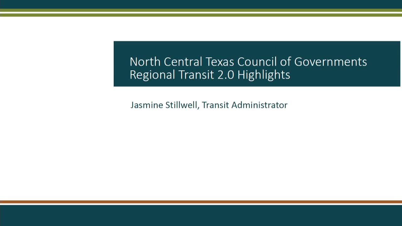 Staff: North Central Texas regional transit study calls for sustainable funding and multimodal planning