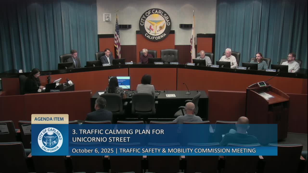 Commission supports traffic calming on Unicornio Street after neighborhood survey shows strong backing