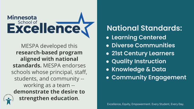 Washington Elementary named Minnesota School of Excellence; leaders point to SEL, PLCs and attendance work