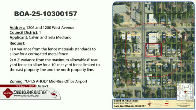 Medranos Seek Variance for 10-Foot Fence at West Avenue Tire Shop