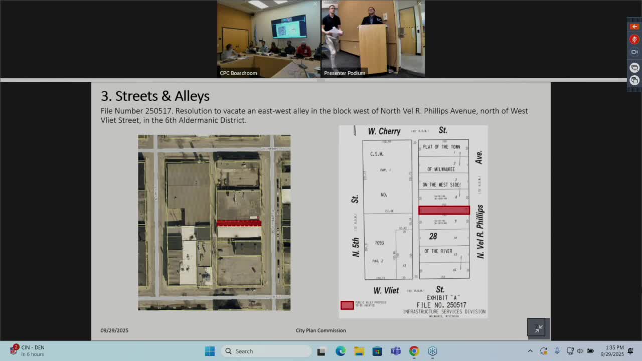 Plan commission approves alley vacation for industrial site; company deposited $515,400 for public works work