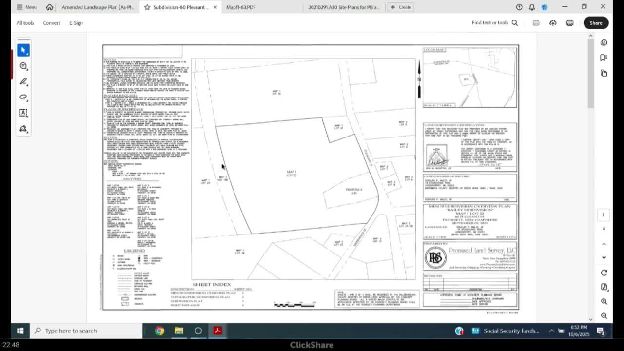 Planning Board Approves Subdivision Request for 60 Pleasant Street in Hooksett