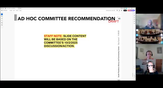 Ad Hoc Committee Prepares Recommendations for Council on Building Options and Community Engagement