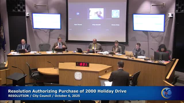 City council authorizes purchase of 2000 Holiday Drive to pursue low‑barrier shelter
