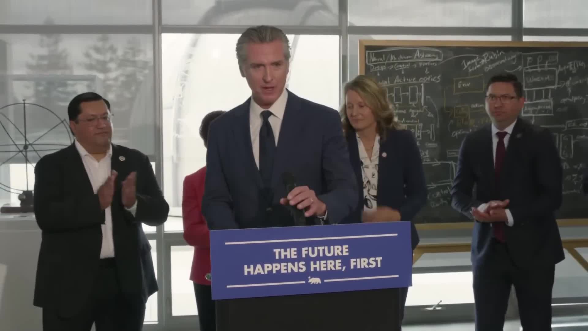 Newsom defends academic freedom, says state will not "put the thumb" on universities