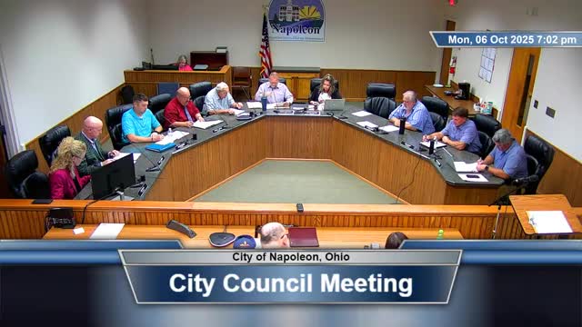 Napoleon council votes: parking changes, IAFF contract, scheduling and routine items