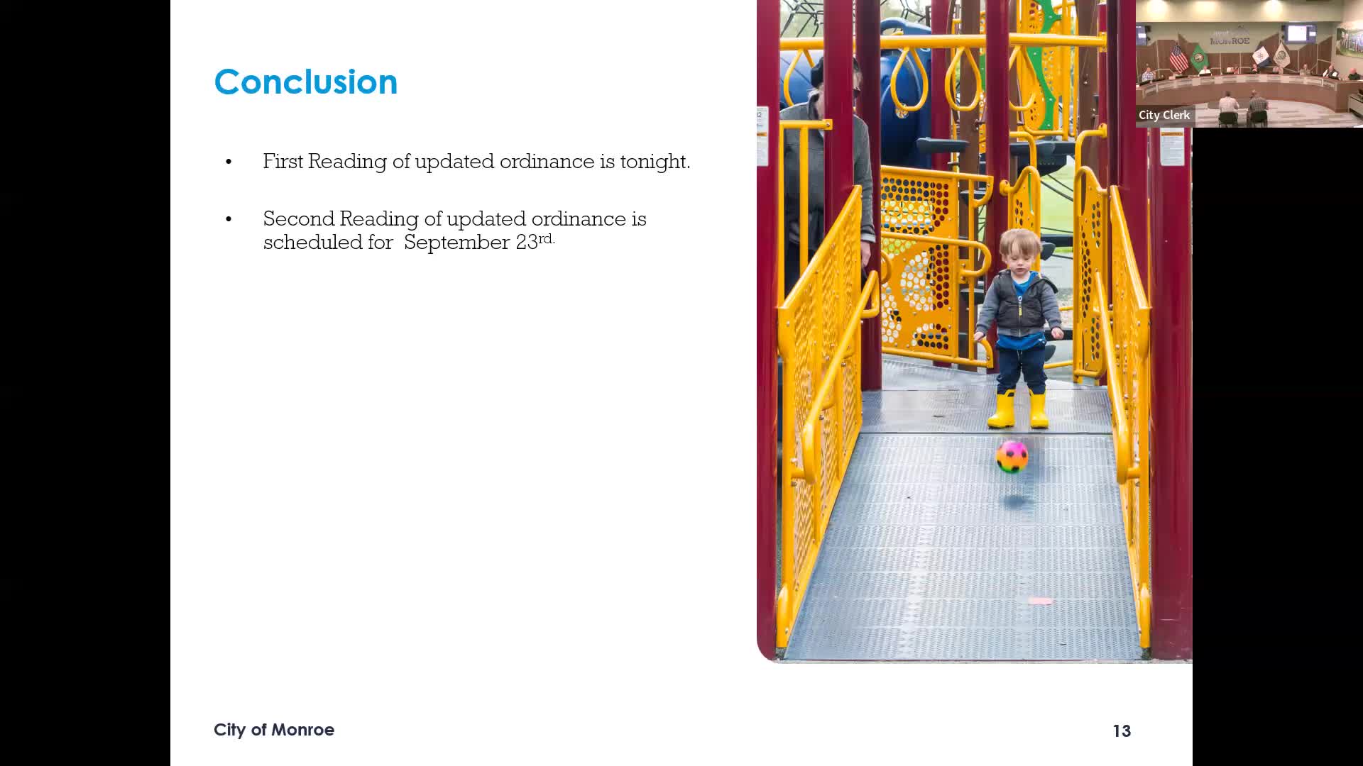 Monroe City Council Reviews Diaper Code Amendments and Annexation Plans