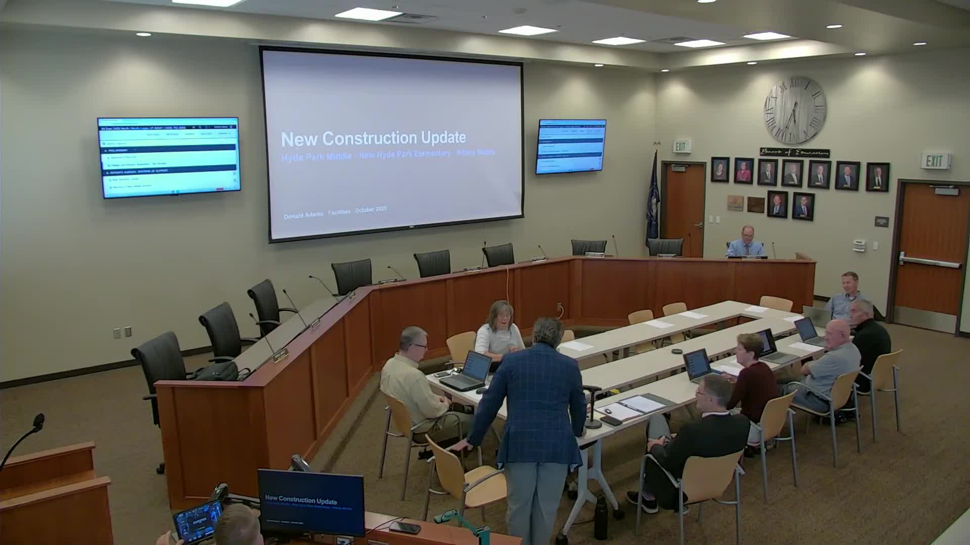 District staff report steady progress on Hyde Park and Nibley middle schools; crane due Oct. 6