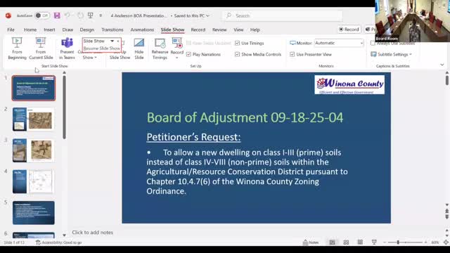 Board approves variance for single‑family dwelling on prime soils with conditions in St. Charles Township
