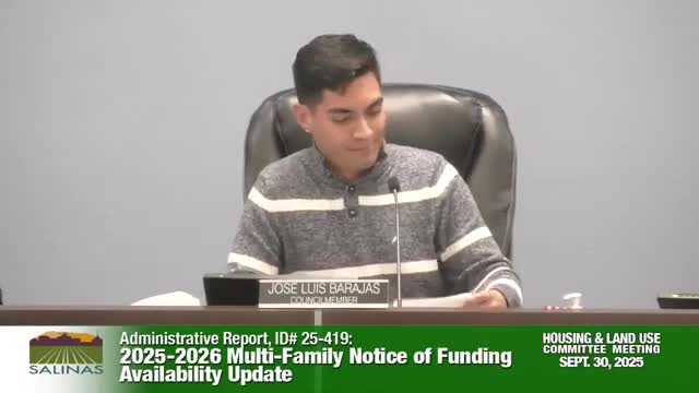 Salinas updates multifamily NOFA: $8 million offered; five proposals under interdepartmental review