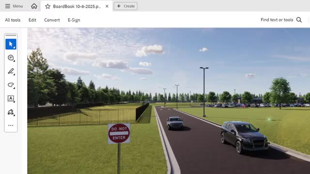 Construction Plans Discussed for New School with Material Storage Options and Traffic Routes