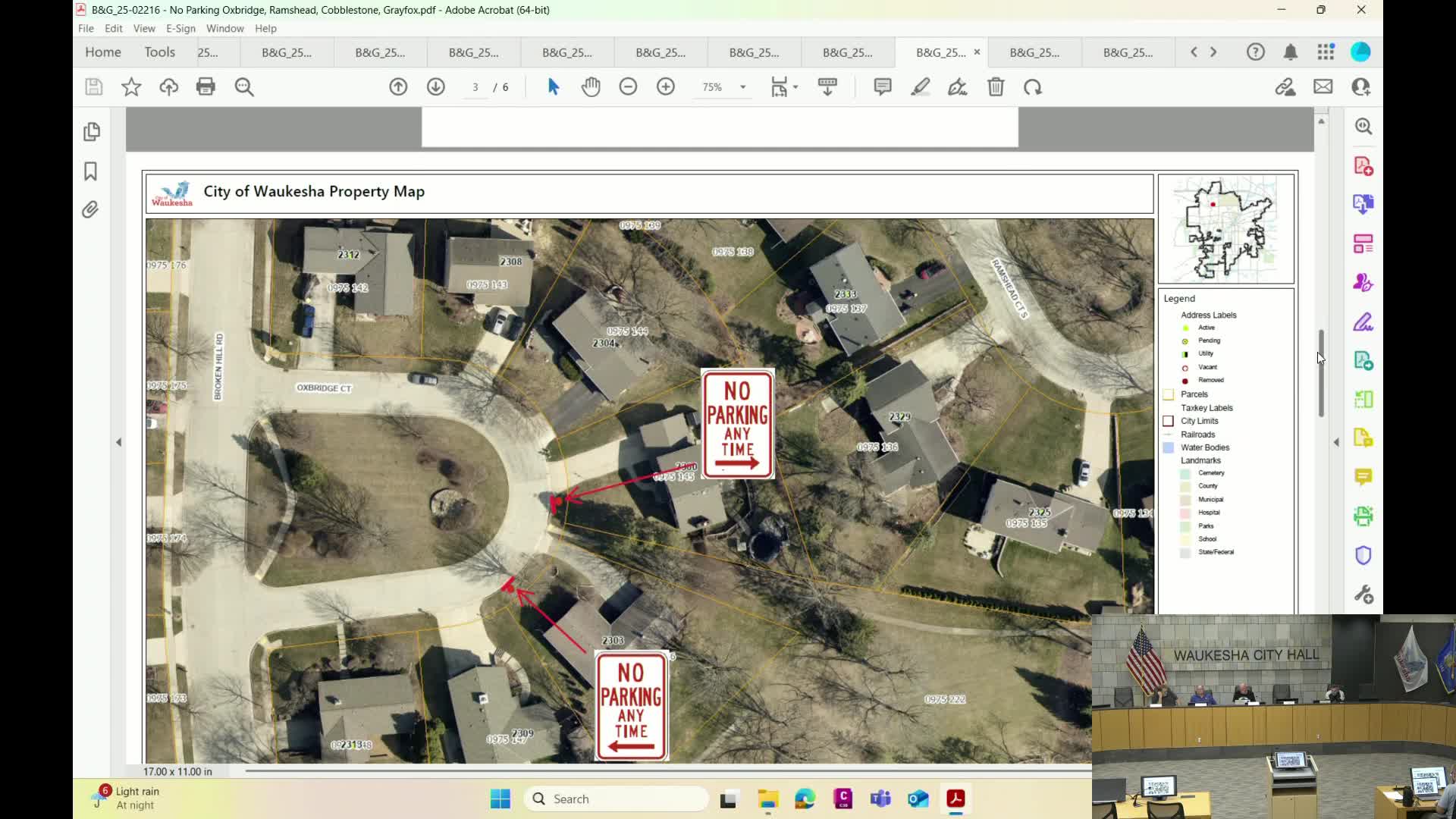 Alder Trieste Opposes No Parking Signs on Oxbridge and Surrounding Courts