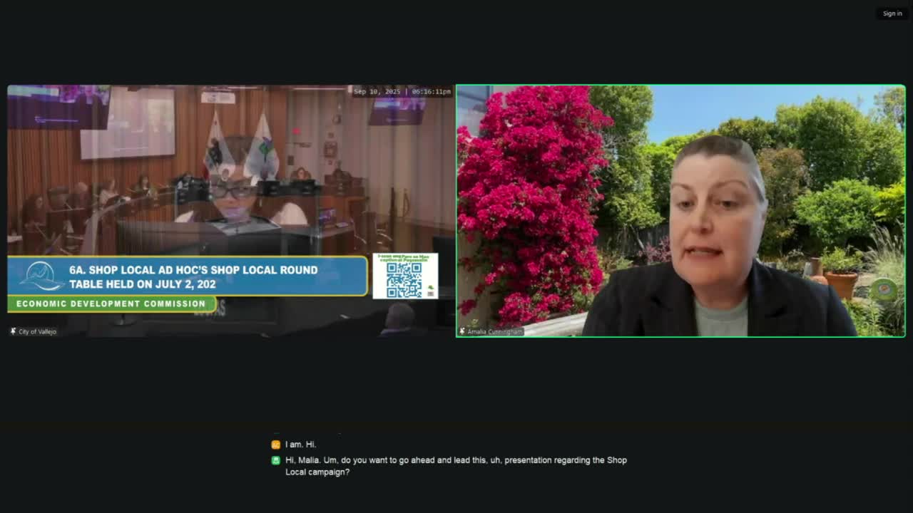 EDC hears shop‑local roundtable findings; Chamber holds Shop Vallejo First site, commissioners debate strategy