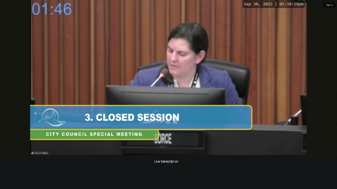 Vallejo City Council to hold closed sessions on two property negotiations and potential litigation