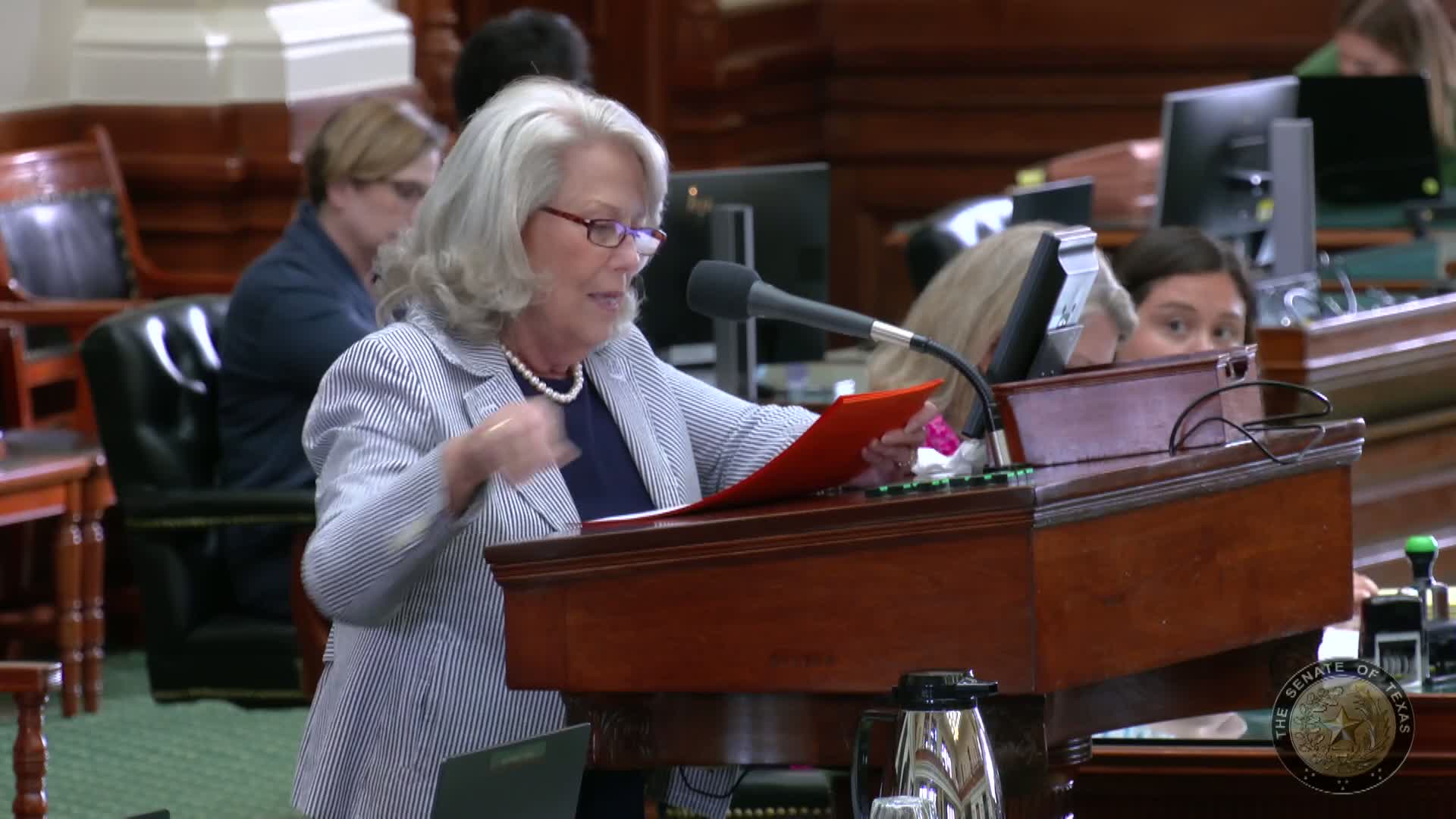 Senate reads three Zaffirini bills on flood and youth-camp safety and refers them to disaster committee