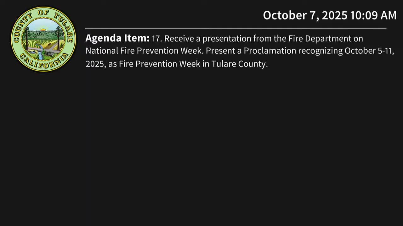 Tulare County Recognizes October 2025 as Fire Prevention Week Highlighting Battery Safety
