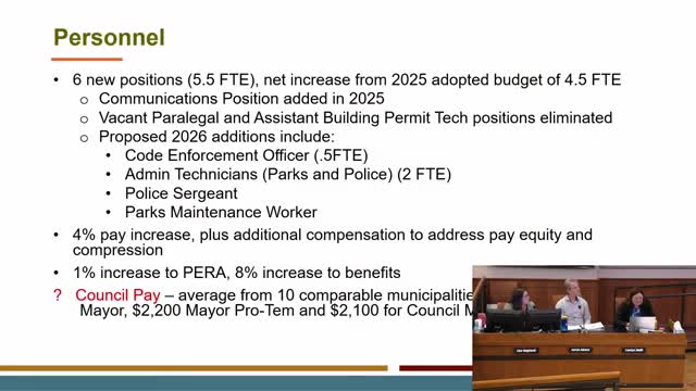 Council weighs pay, new communications and GIS hires as staff trims proposals for 2026