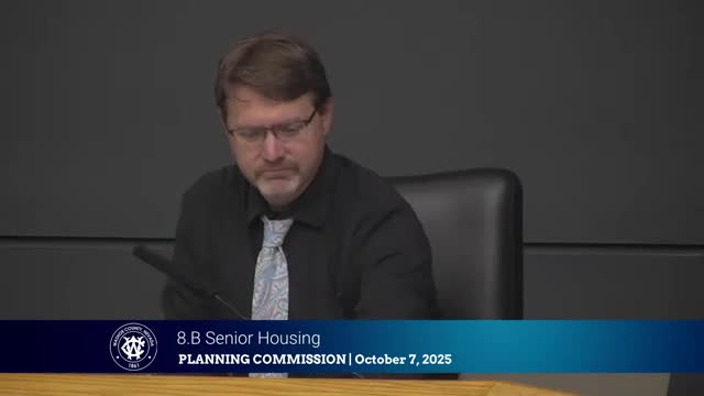 Commission backs code amendments adding senior housing use and 25% density incentive with 20‑year deed restriction