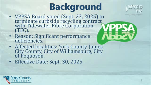 York County officials say curbside recycling paused after VPSA terminates contract; county working on short-term options