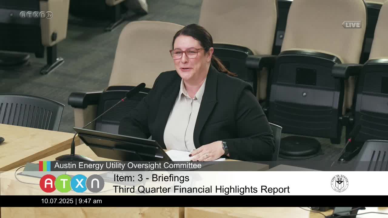 Austin Energy reports stronger-than-budget Q3 results; transfer boosts power-supply reserve