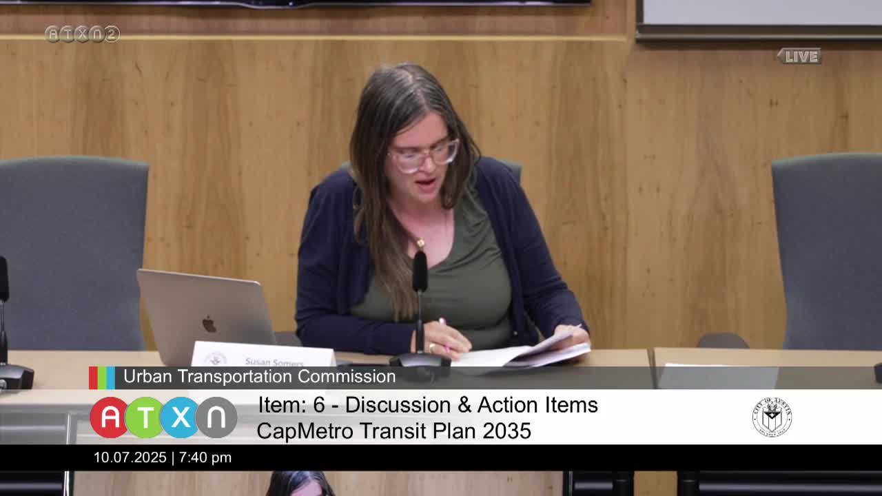 Urban Transportation Commission backs amendments to CapMetro Transit Plan 2035, urges airport link and study of 801/803 downtown alignments