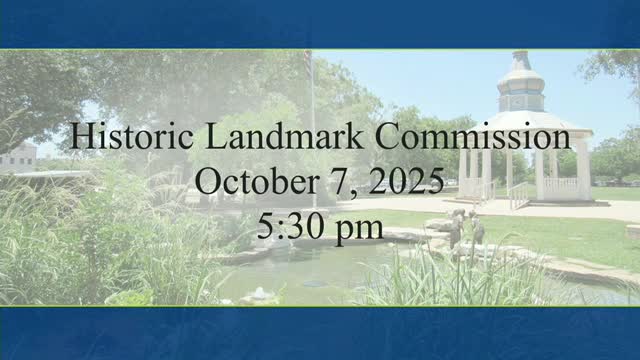 Historic Landmark Commissioners Approve Past Meeting Minutes and Combine Agenda Items