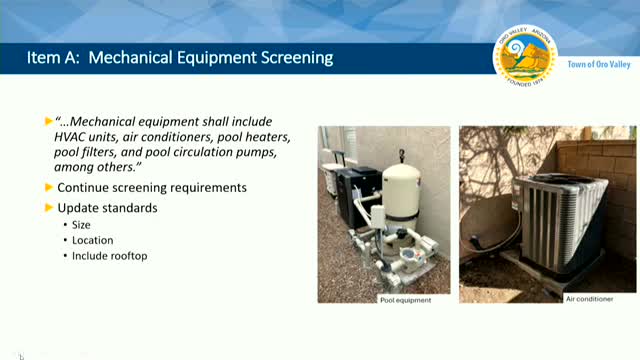 Zoning Board Reviews Mechanical Equipment Screening and Yard Wall Height Standards