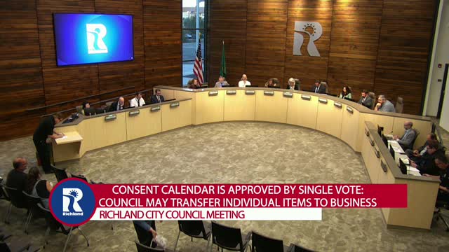 Votes at a glance: Richland council approves consent calendar, appointments and procedural items