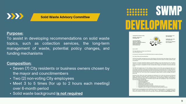 City Council Plans Solid Waste Advisory Committee Meeting to Address Trash Collection Issues