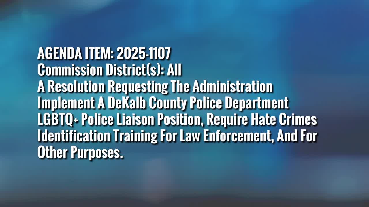 DeKalb County Pursues LGBTQ Plus Police Liaison Position and Hate Crimes Training