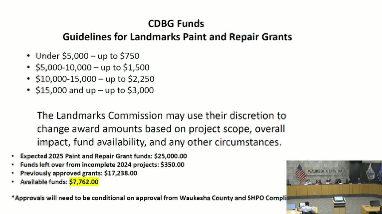 Landmarks Commission approves three COAs, awards two repair grants totaling $4,180