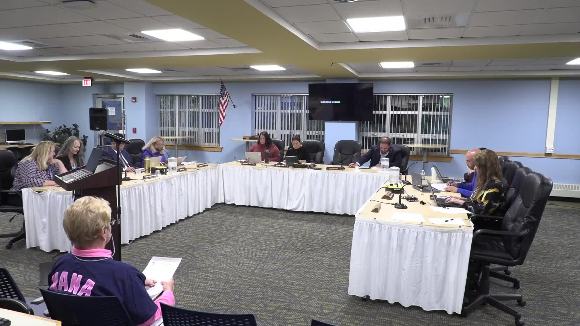 Smithfield School Committee approves FY26 budget transfers; records consent items and bills
