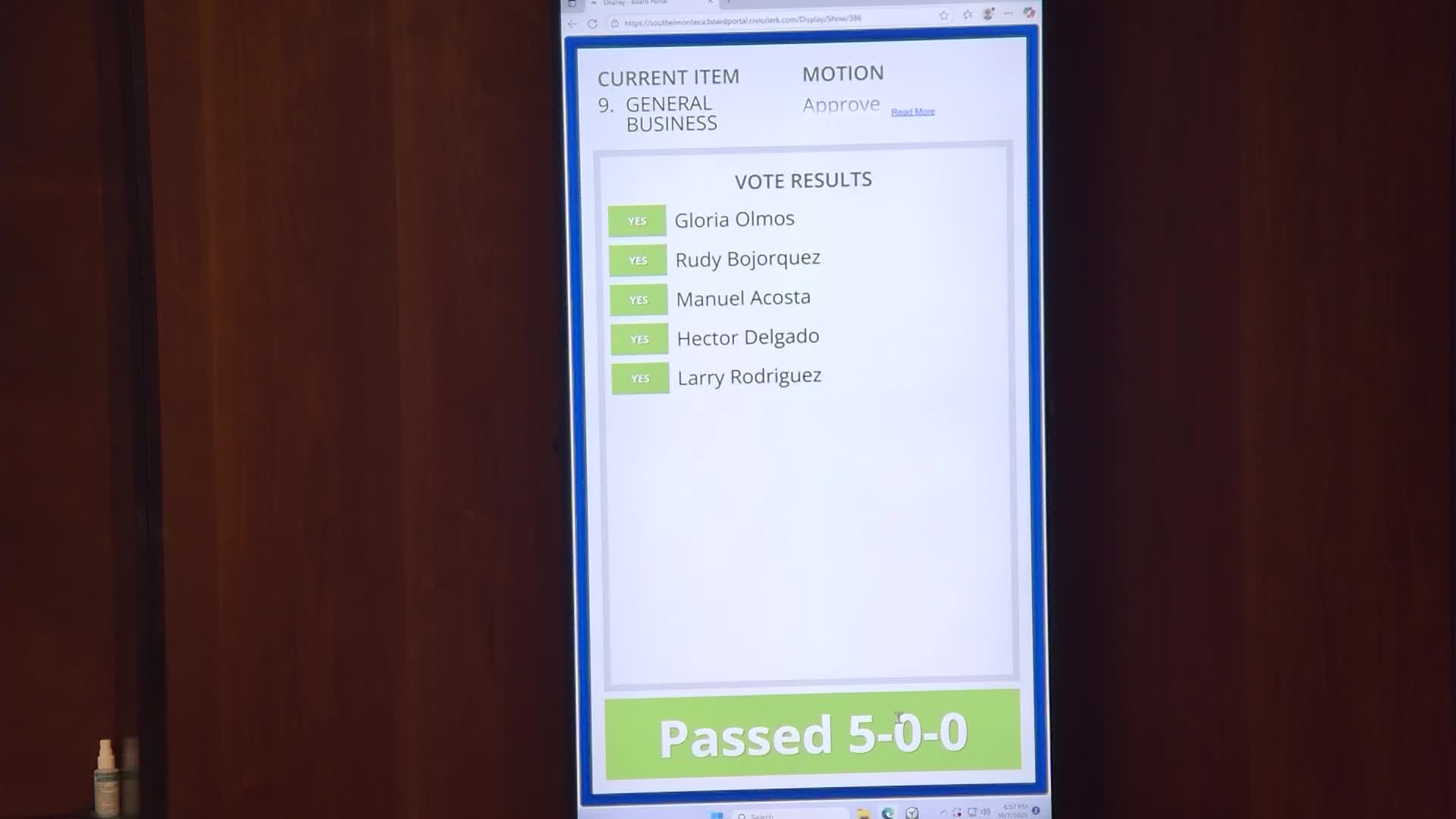 Council accepts completion of emergency repairs to City Hall council chambers