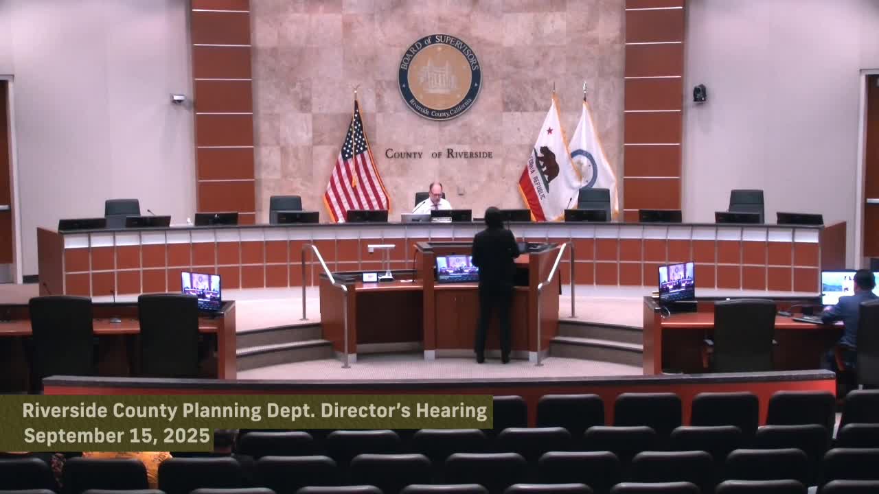 Planning director approves schedule J parcel map dividing 19.47-acre Mecca parcel into two lots