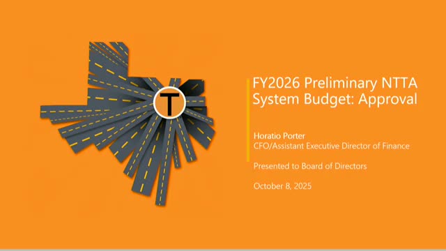NTTA board approves preliminary FY2026 system budget with $355 million capital contribution