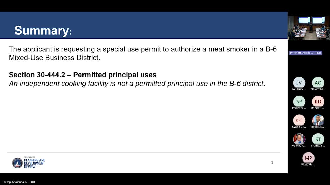 Commission backs special-use permit for barbecue smoker at 2 S. Robinson and amends parking requirement for 2600 W. Main