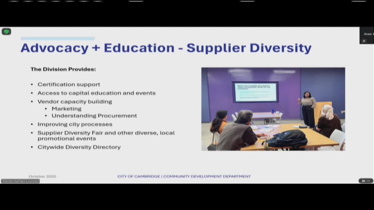 Cambridge expands supplier‑diversity outreach, partners with Boston for certification help