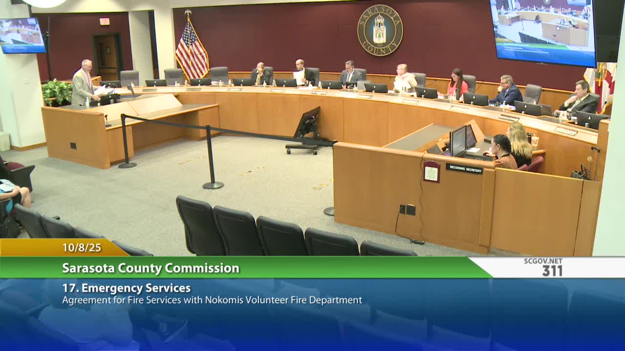 Commissioners approve three-year agreement with Nokomis Volunteer Fire Department, including $800,000 annual core funding