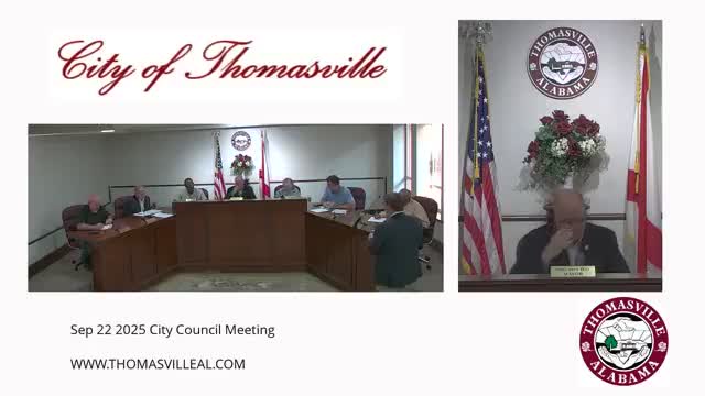Thomasville council adopts vapor‑products excise tax; approves 2025–26 general fund budget, personnel changes and restroom bid authorization