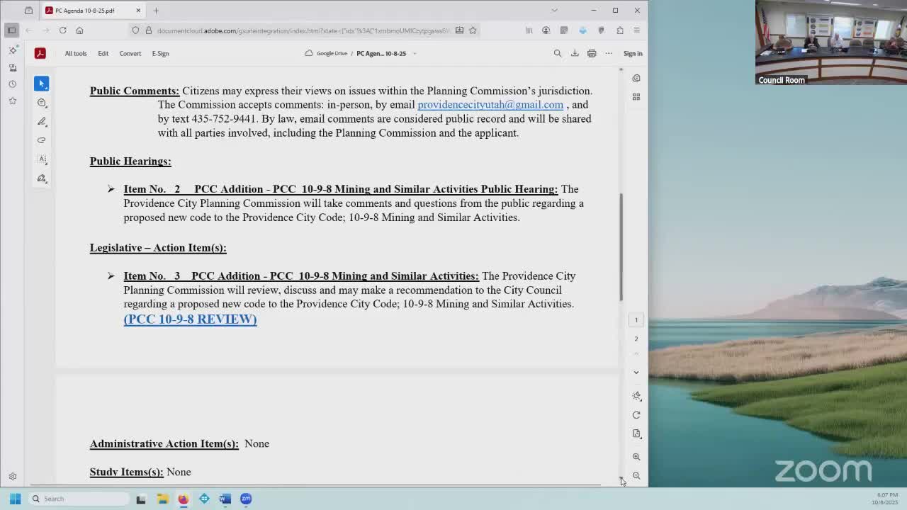 Providence planning commission hears residents’ complaints about nearby gravel operations, tables ordinance for attorney review